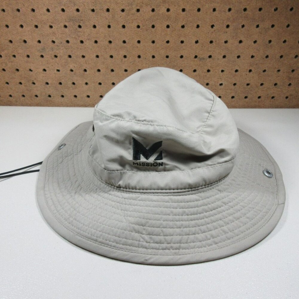 Mission mens solid khaki lightweight bucket sun hat OS